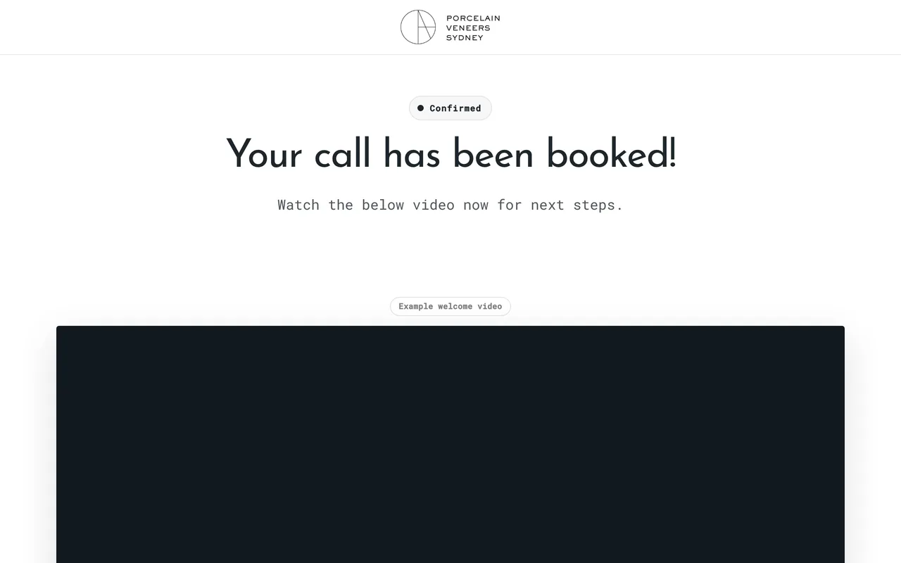 Confirmation page preview